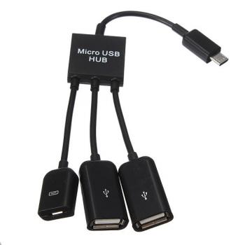 Micro USB/Type-C OTG HUB 2 USB с зарядкой 