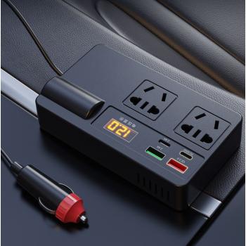 Автомобильный инвертор 200W Выход 220V/12V/5V PD30W QC3.0 USB 2.4A