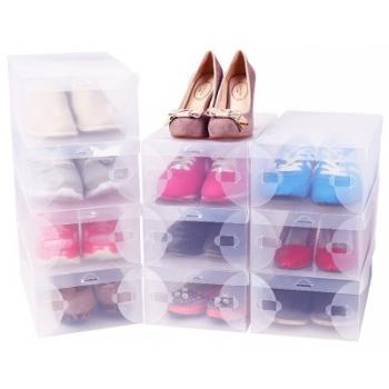 Прозрачные пластиковые коробки для хранения обуви