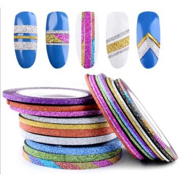 Самоклеющиеся бархатные блестящие ленты для дизайна ногтей