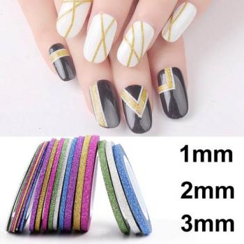 Самоклеющиеся бархатные блестящие ленты для дизайна ногтей
