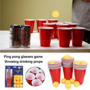 Настольная Игра Beer Pong набор из 24 стакана и 24 мячиков