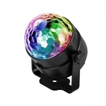 Цветомузыкальный проектор Диско шар RGB 15 режимов с пультом