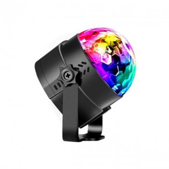 Цветомузыкальный проектор Диско шар RGB 15 режимов с пультом