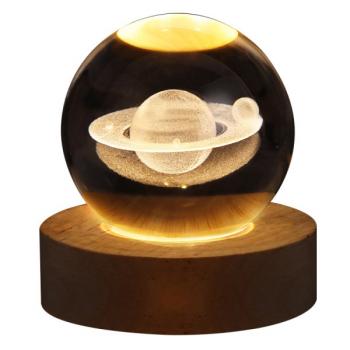 Стеклянный шар с подсветкой на подставке