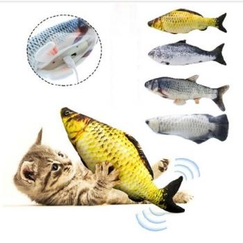Электронная рыба плюшевая - игрушка для кошек